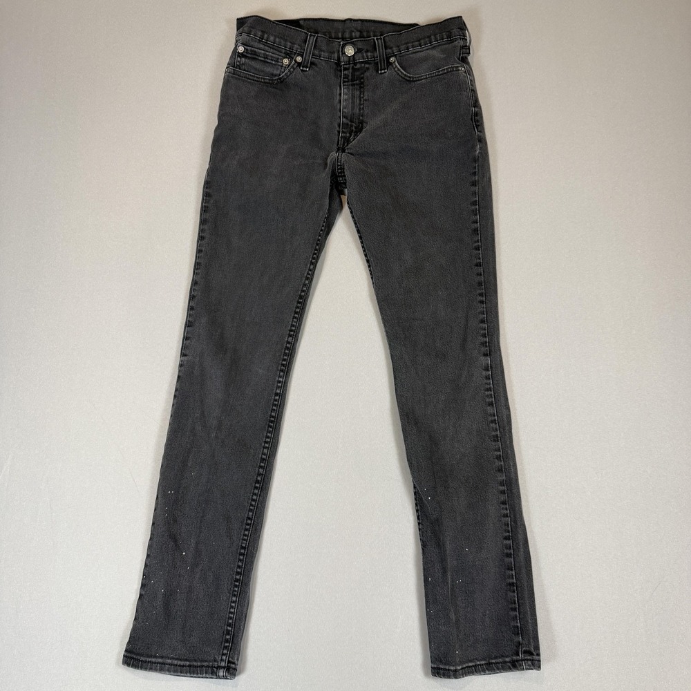 Levi's 511 Jeans Mens 32x34 Gray Charcoal Denim Slim Tapered Fit Made Mexico